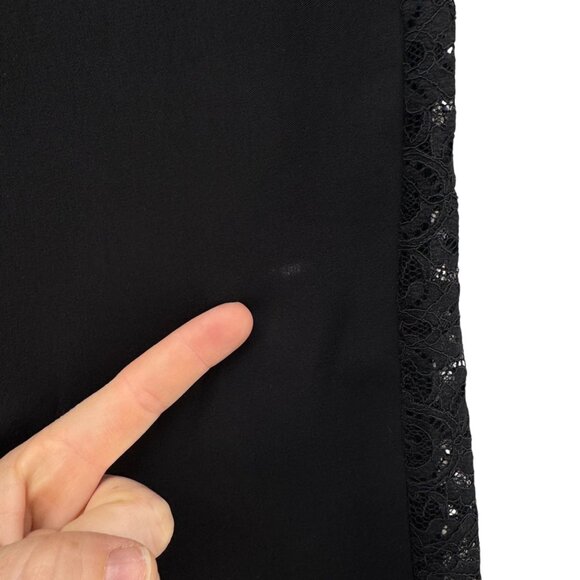 Alice Olivia Mandy Flare Pants Womens Black Crochet Lace Trim Back Zip Size 4 - Picture 12 of 12